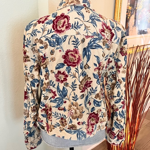 Vintage Lizwear Jeans Floral Corduroy Jacket by Liz Claiborne - Picture 5 of 15